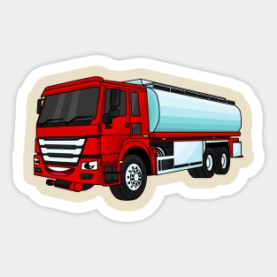 Tanker truck fuel transport cartoon illustration Sticker